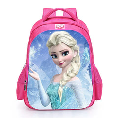 Princess Elsa Lovely School Backpack for Girls Kids Pink Cartoon Bag