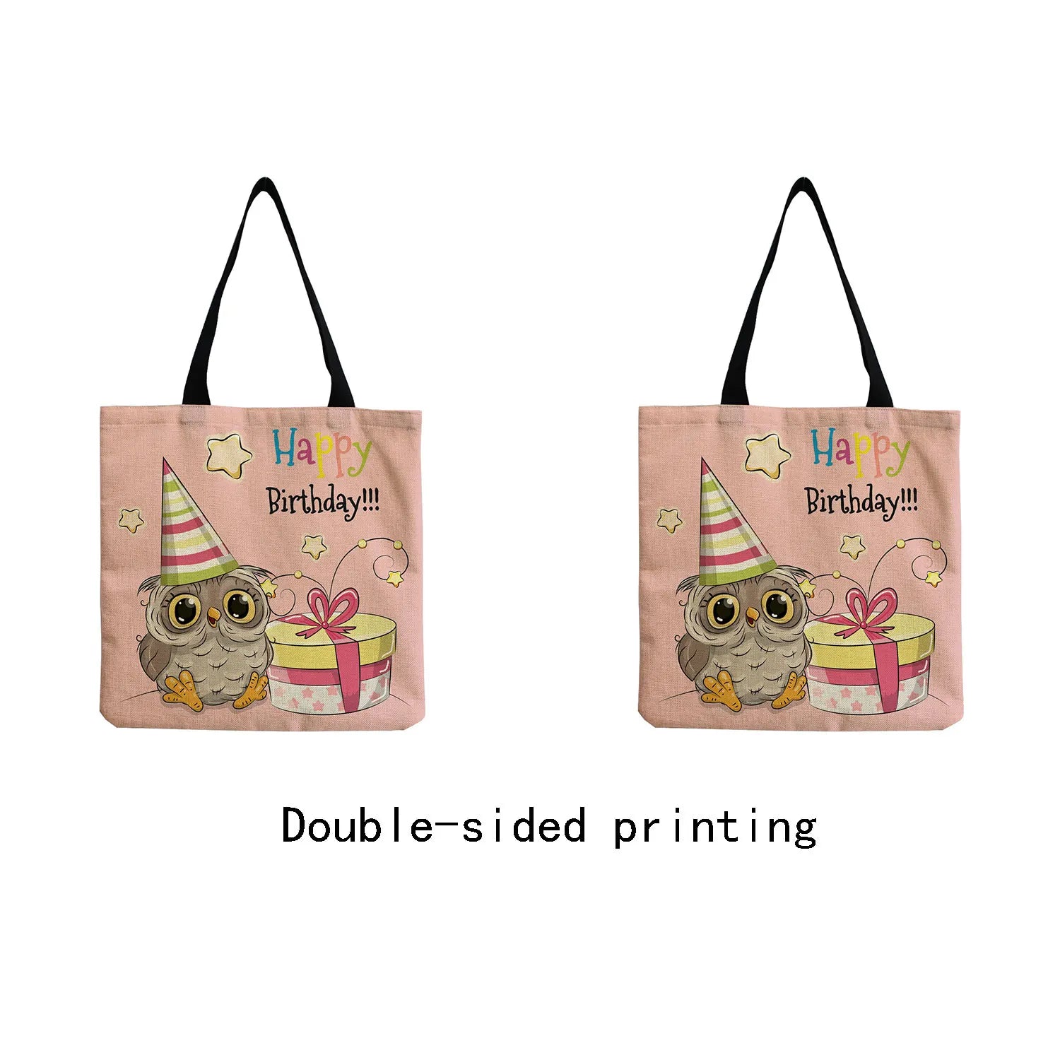 Cartoon Owl Women Shoulder Travel Tote Bag Eco-Friendly Handbag