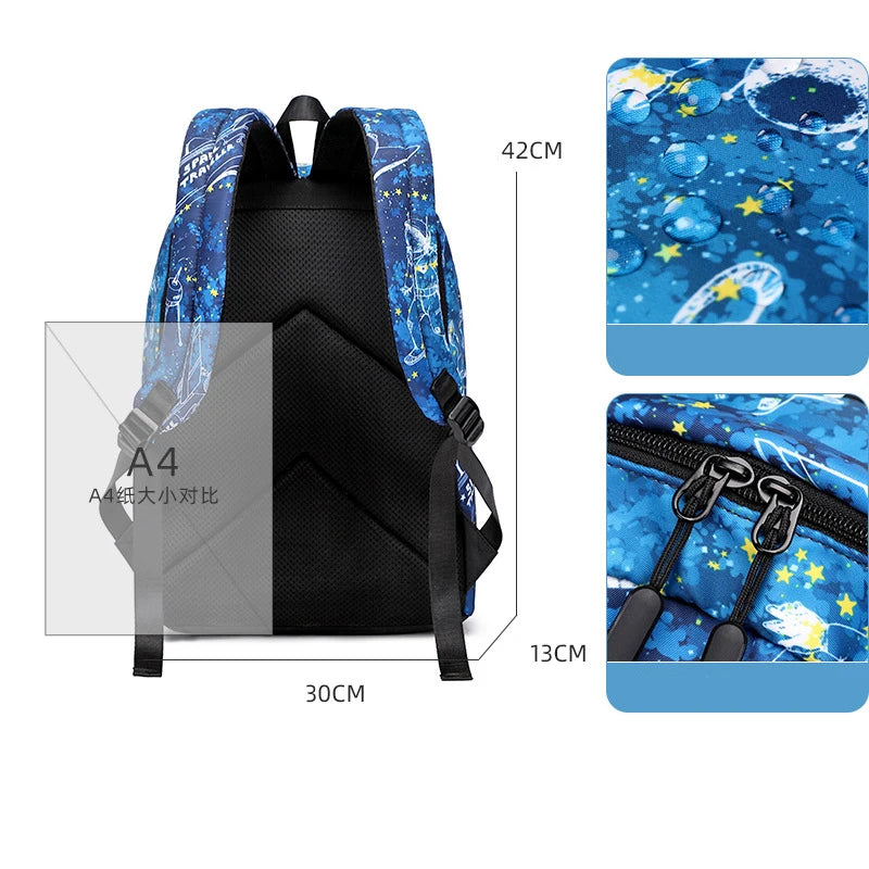Printed Backpack for Teenage Boys and Girls School Bags Waterproof
