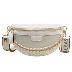 Plaid Print Fanny Pack Women Chain Waist Bag Female Crossbody Bag