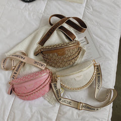 Plaid Pattern Fanny Pack Women Chain Waist Bag Female Crossbody Bag