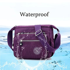 Nylon Crossbody Bag Women's Water Proof Zipper Shoulder Bag