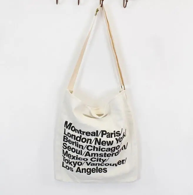 Casual Letter Canvas Denim Handbag Small Fresh Shoulder Bag