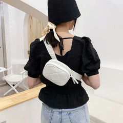 PU Leather Zipper Crossbody Chest Bag for Women