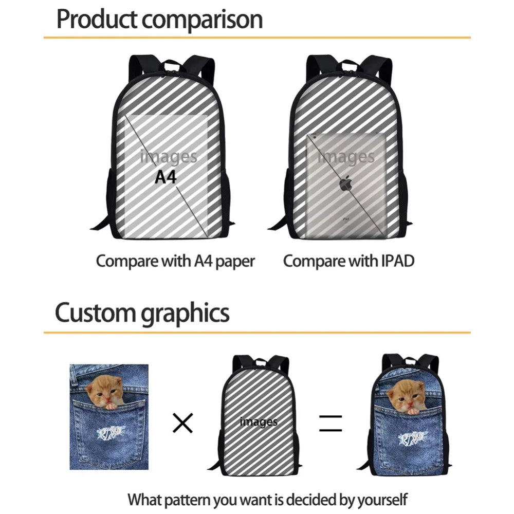 Ocean Dolphin School Bag for Teen Girls Primary Kids Schoolbags