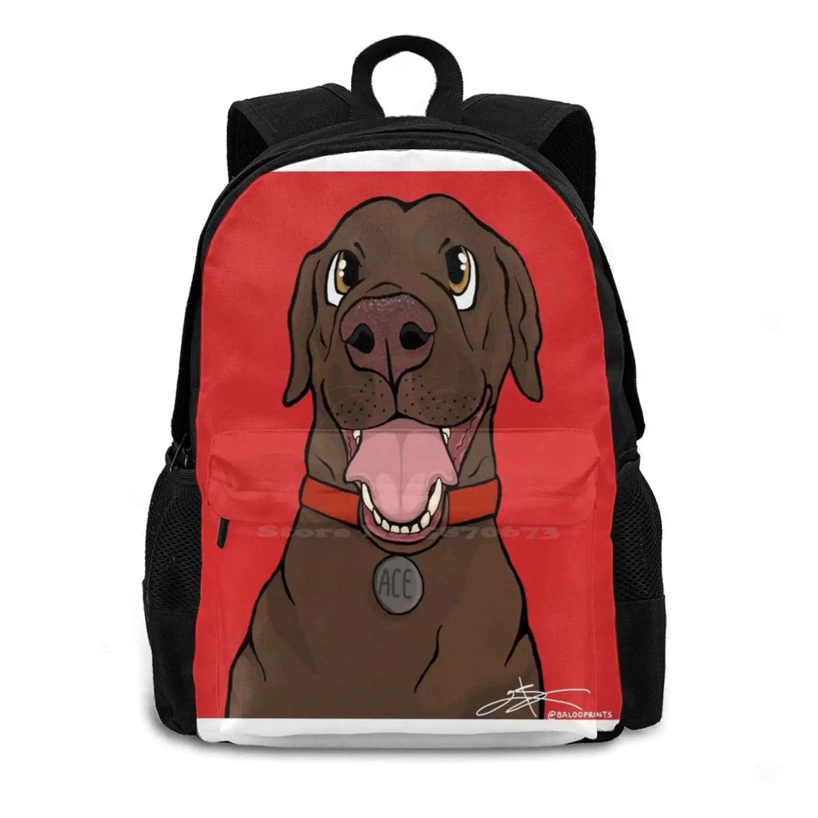 Chocolate Lab Dog Portrait Backpack