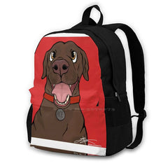 Chocolate Lab Dog Portrait Backpack