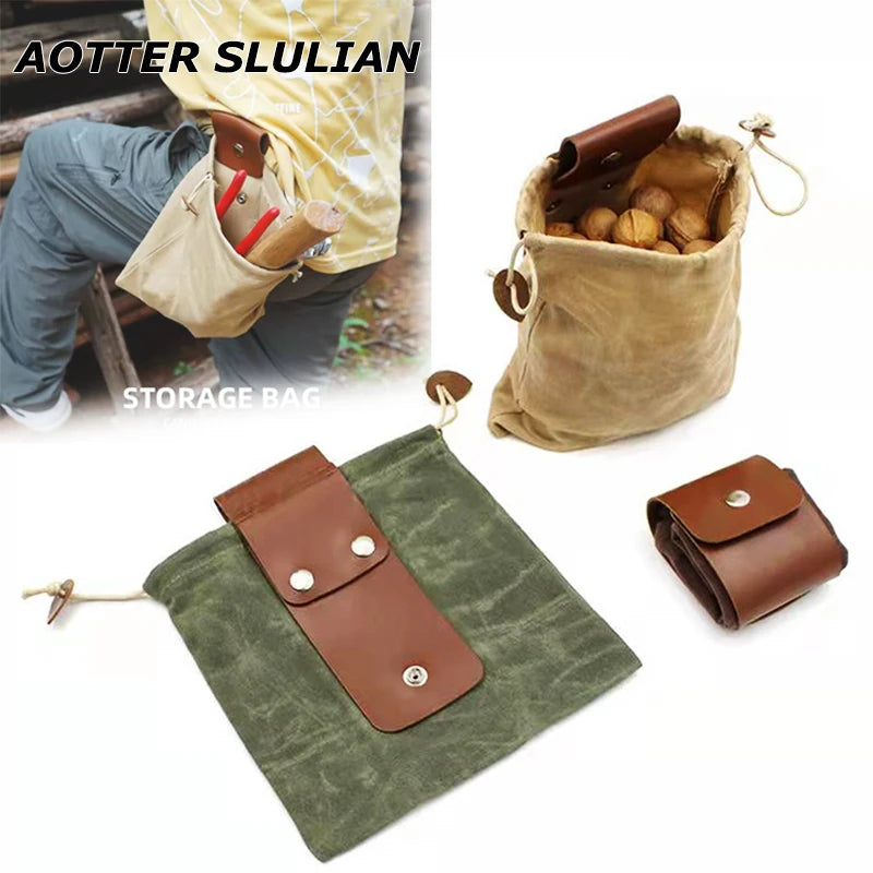 Portable Outdoor Fruit Pack Canvas Folding Bag