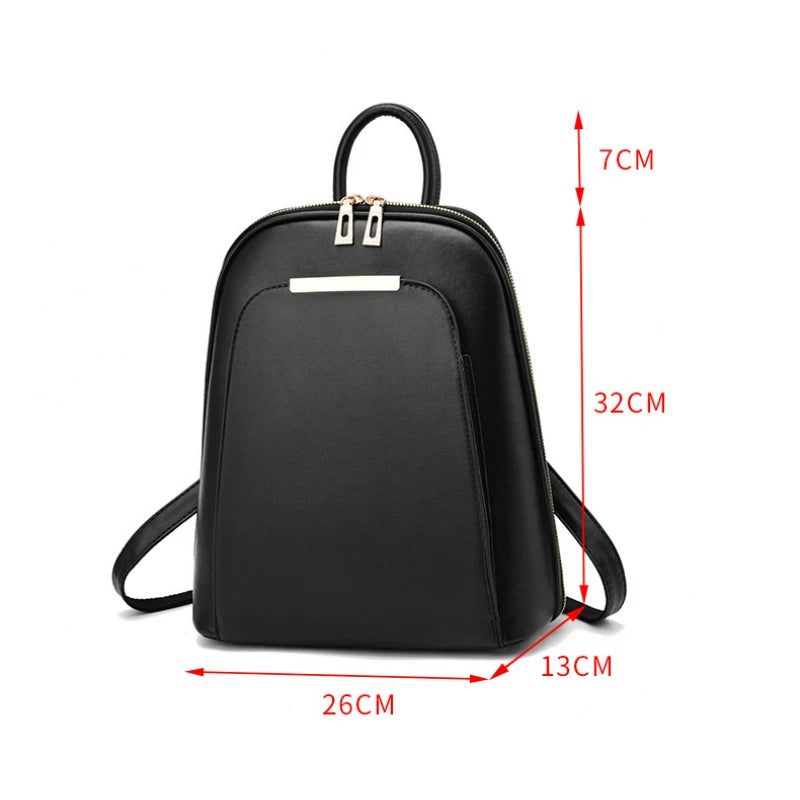 Fashion PU Leather School Backpack for Teenage Girls