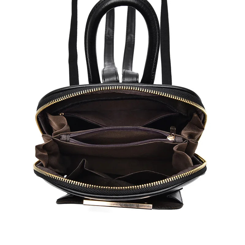 Fashion PU Leather School Backpack for Teenage Girls