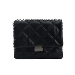 Embroidered Pu Leather Chain Crossbody Messenger Bag for Women