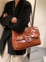 Large Capacity Women's Bag Tote Shoulder Bags Solid Travel
