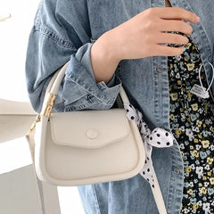 PU Leather Underarm Shoulder Bag Mini Handbag Solid Ladies Crossbody Bags