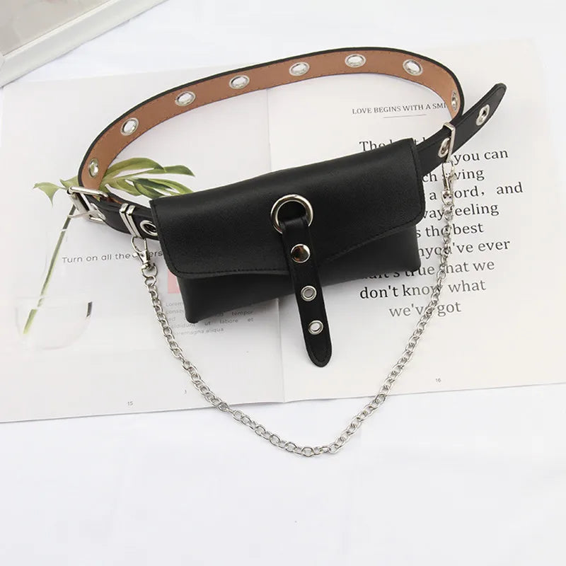 PU Leather Waist Bag Women Belt Messenger Bags Belt Bag Girl Crossbody