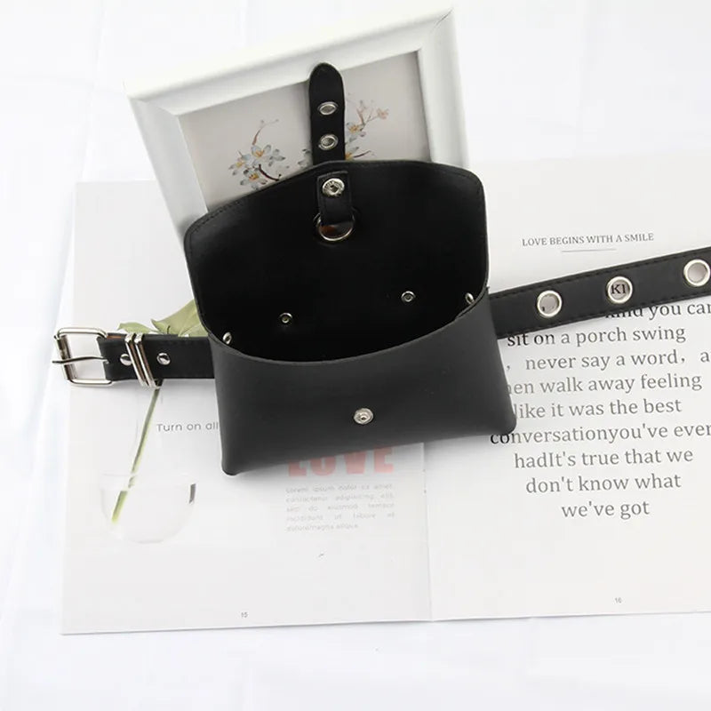 PU Leather Waist Bag Women Belt Messenger Bags Belt Bag Girl Crossbody