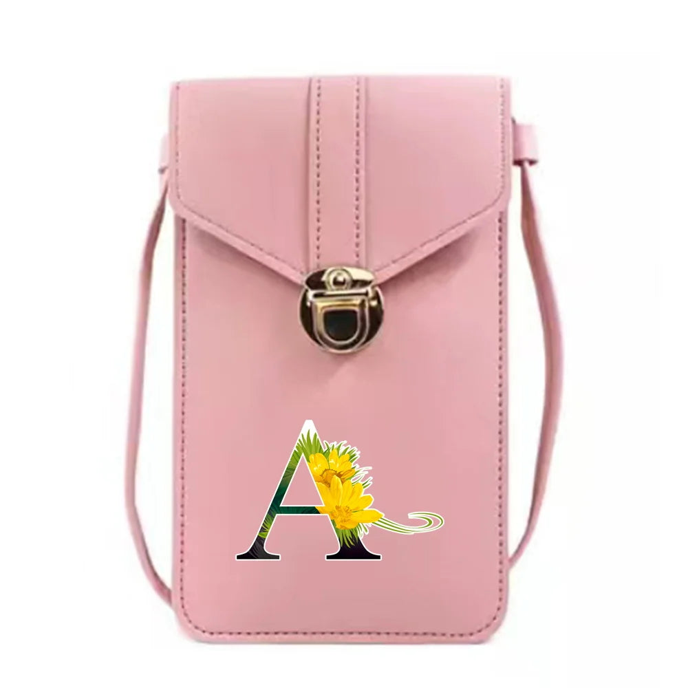 Flower Series Crossbody Pack Touch Screen Mobile Phone Storage Bag