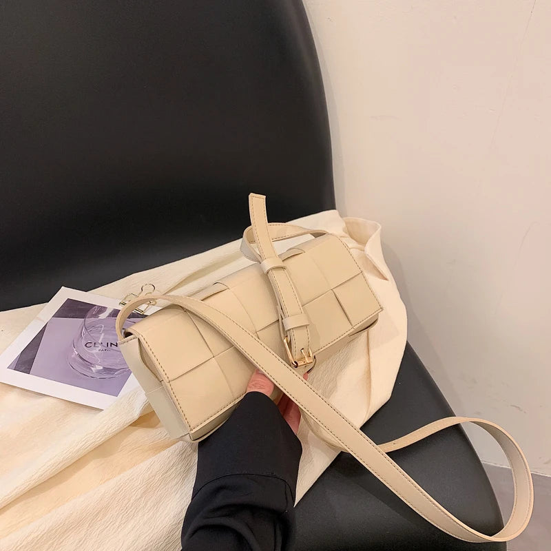 Summer Shoulder Bag Solid Women's Handbag Braided Small Wallet