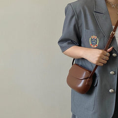 Vintage Red Saddle Shoulder Bag for Women
