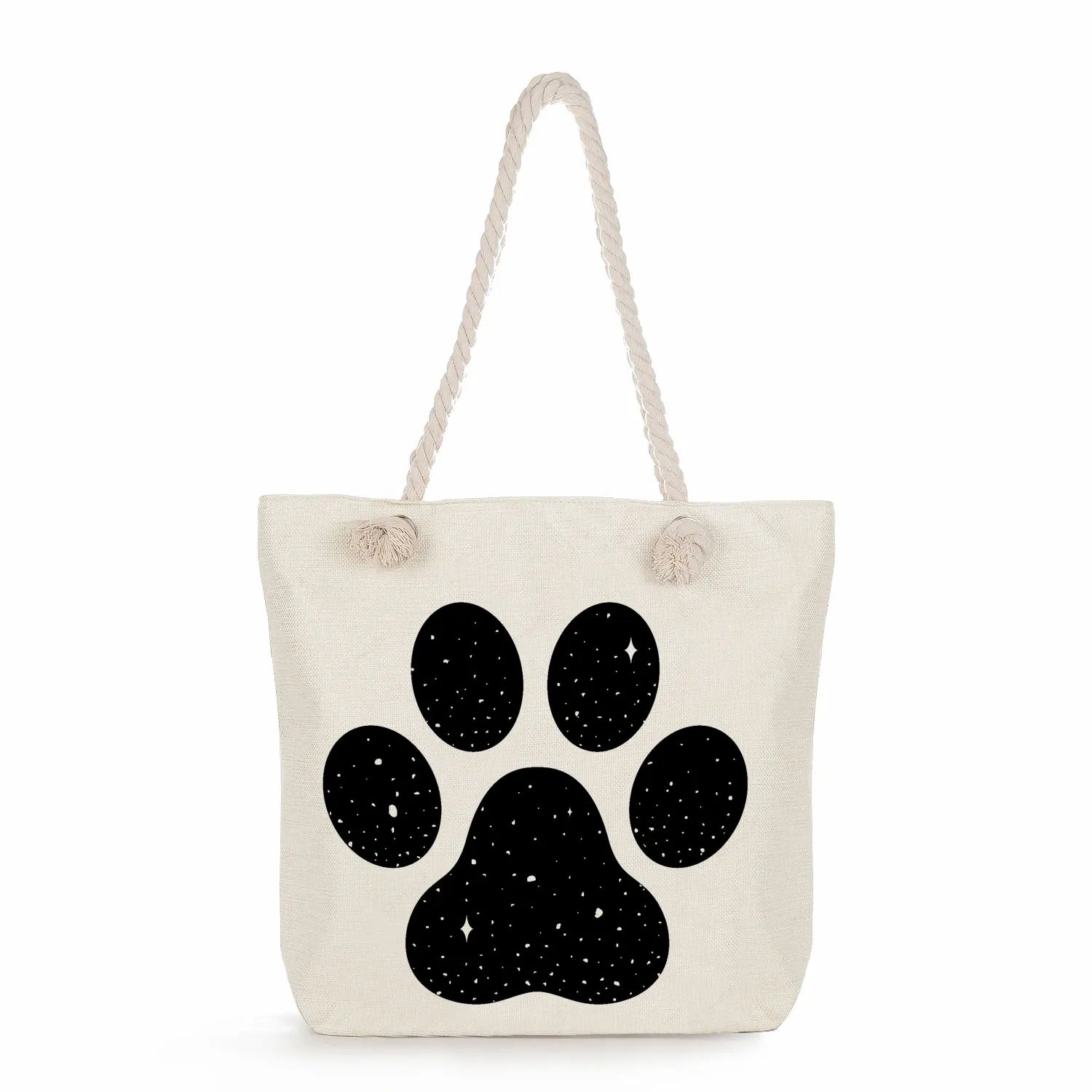 Pug Cartoon Print Lady Tote Bag High Capacity Summer Shoulder Handbag