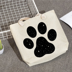 Pug Cartoon Print Lady Tote Bag High Capacity Summer Shoulder Handbag