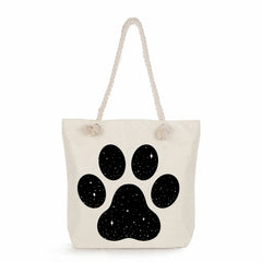 Pug Cartoon Print Lady Tote Bag High Capacity Summer Shoulder Handbag