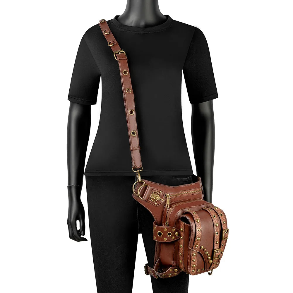 Punk Rock Locomotive Chain Bag Single Shoulder Messenger Bag