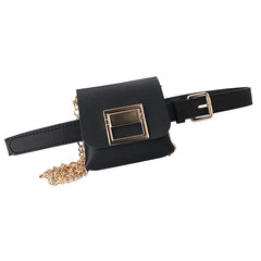 Punk Silver Pin Buckle Strap Belt Shoulder Bag Phone Pouch Waist Bags Women