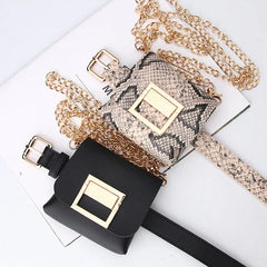 Punk Silver Pin Buckle Strap Belt Shoulder Bag Phone Pouch Waist Bags Women