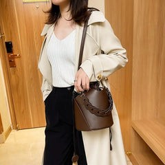 Vintage Style Bucket Bag for Women Drawstring Tote Bolsa Feminina