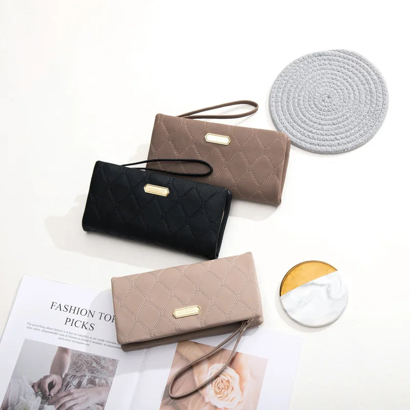 Women's Lingge Long Handbag with Large Capacity