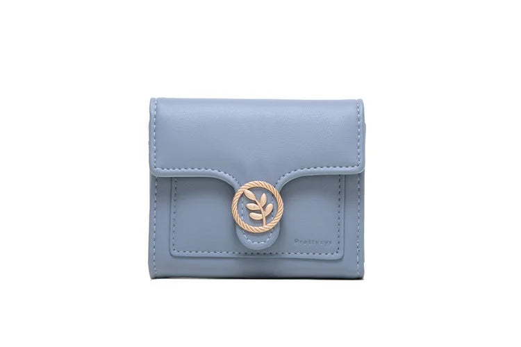 Purity Wallet Women's Short Zipper Buckle Fresh Leaf Bag