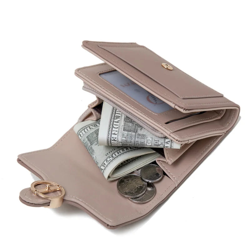 Purity Wallet Women's Short Zipper Buckle Fresh Leaf Bag