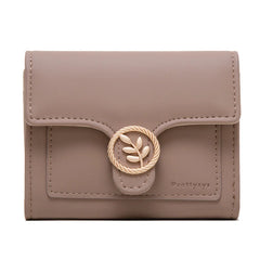 Purity Wallet Women's Short Zipper Buckle Fresh Leaf Bag