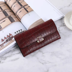 Urban Crocodile Buckle Clutch Wallet Large Capacity