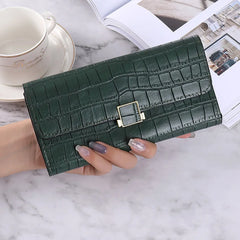 Urban Crocodile Buckle Clutch Wallet Large Capacity