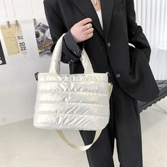 Winter Down Material Warm Portable Shoulder Crossbody Bag
