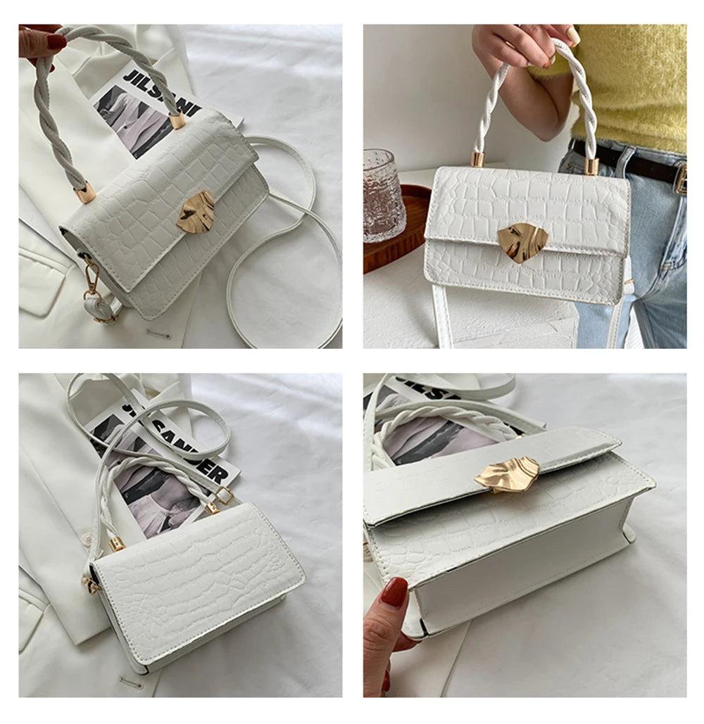 Crocodile Pattern Crossbody Bag Women Leather Messenger Totes Handbags