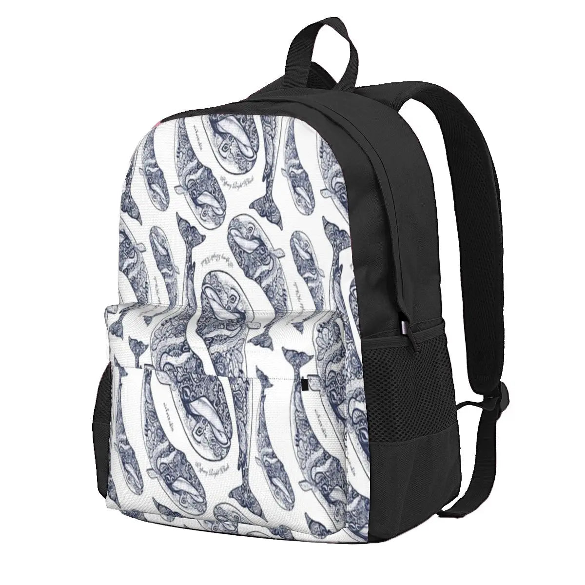 Pypmy Right Whale Backpacks Men's and Women's Plain Backpack with Zip Pockets