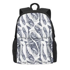 Pypmy Right Whale Backpacks Men's and Women's Plain Backpack with Zip Pockets