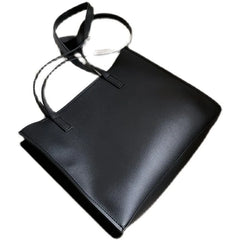 Large-Capacity Women's Shoulder Tote Bag Solid Texture