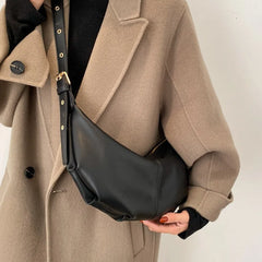 Qiaoduo Women Large Capacity Messenger Bag Soft PU Leather Solid Color