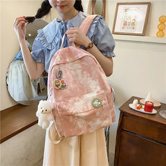 Qiaoduo Harajuku Gradient Women's Backpack Large Capacity Student School Bag