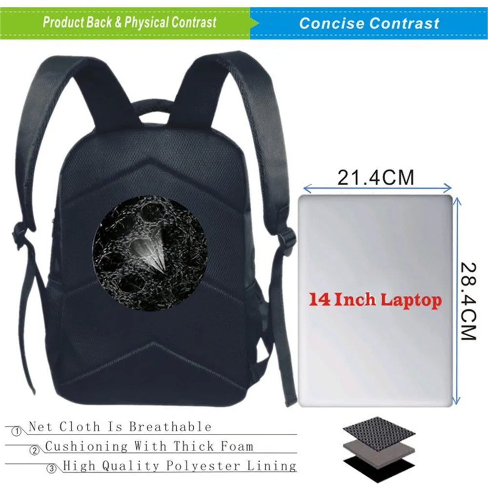 Quackity School Bag Backpack 16 Inches Boy Girl Teens Storage Travel Bags