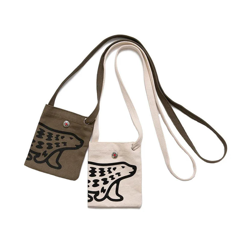 2023ss HUMAN Good Bag Men 1:1 Human Polar Bear Women Canvas One Shoulder Messeng