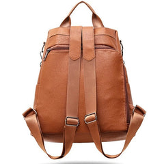 Leather Anti-thief Women Backpack Large Capacity Hair Ball School Bag
