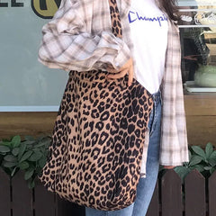 Leopard Patern Big Shopper Handbags Women Oversize Tote Shoulder Bags