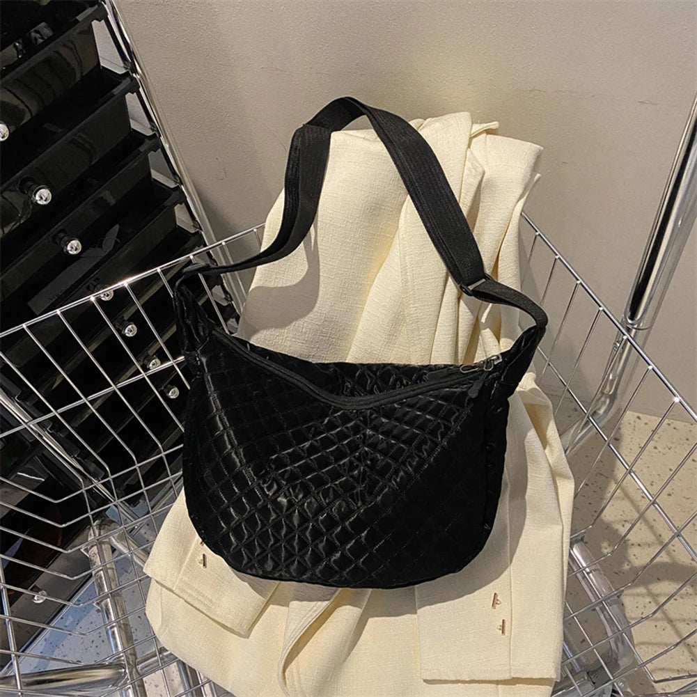 Quilted Ladies Shoulder Bags Autumn Winter Commute Bags Nylon Casual