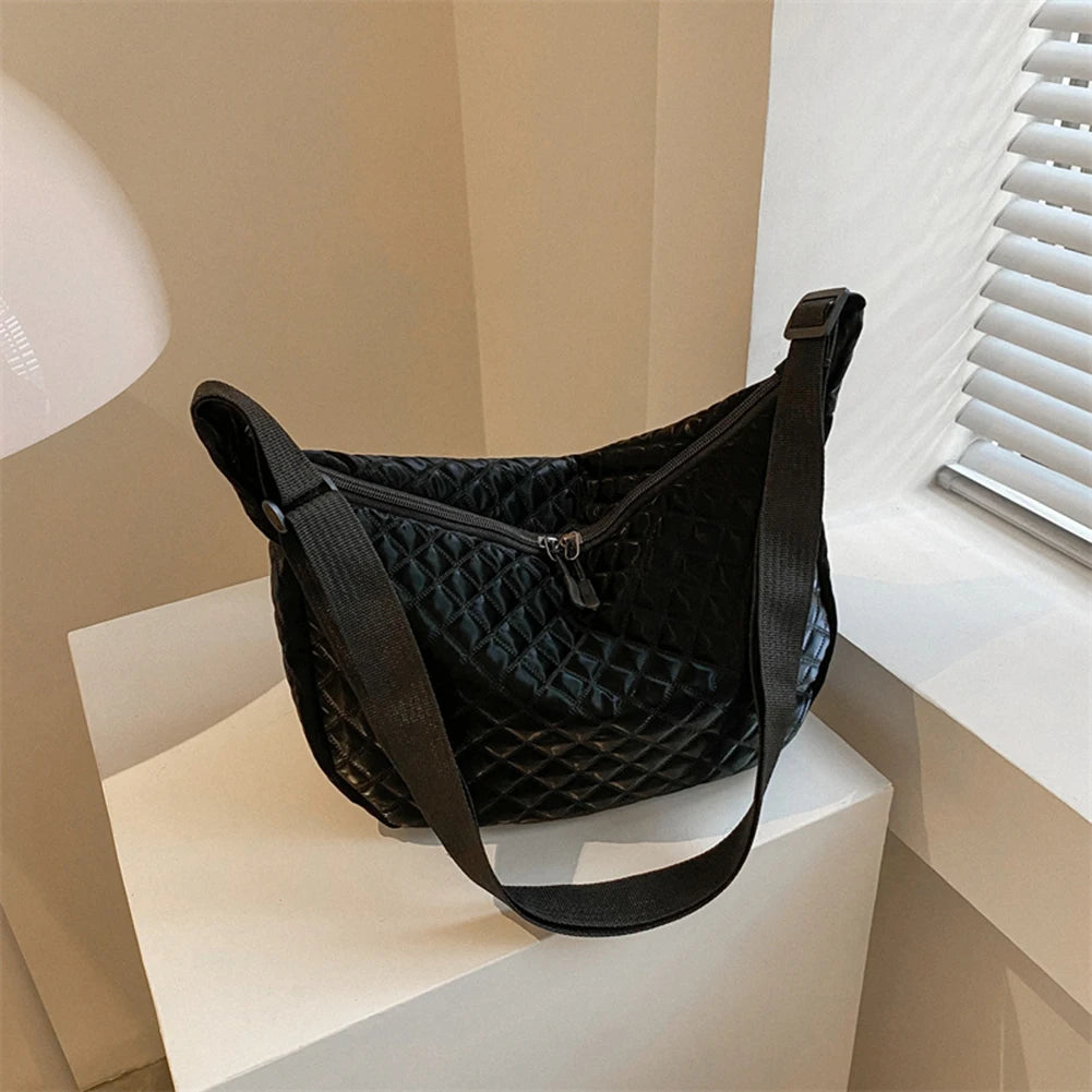 Quilted Ladies Shoulder Bags Autumn Winter Commute Bags Nylon Casual