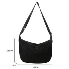 Quilted Ladies Shoulder Bags Autumn Winter Commute Bags Nylon Casual