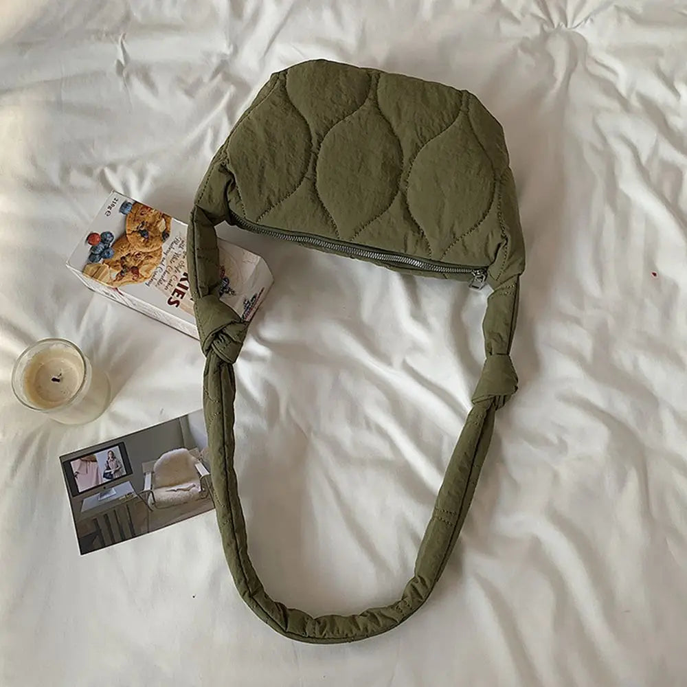 Quilted Tote Bag Lightweight Winter Cotton Padded Plaid